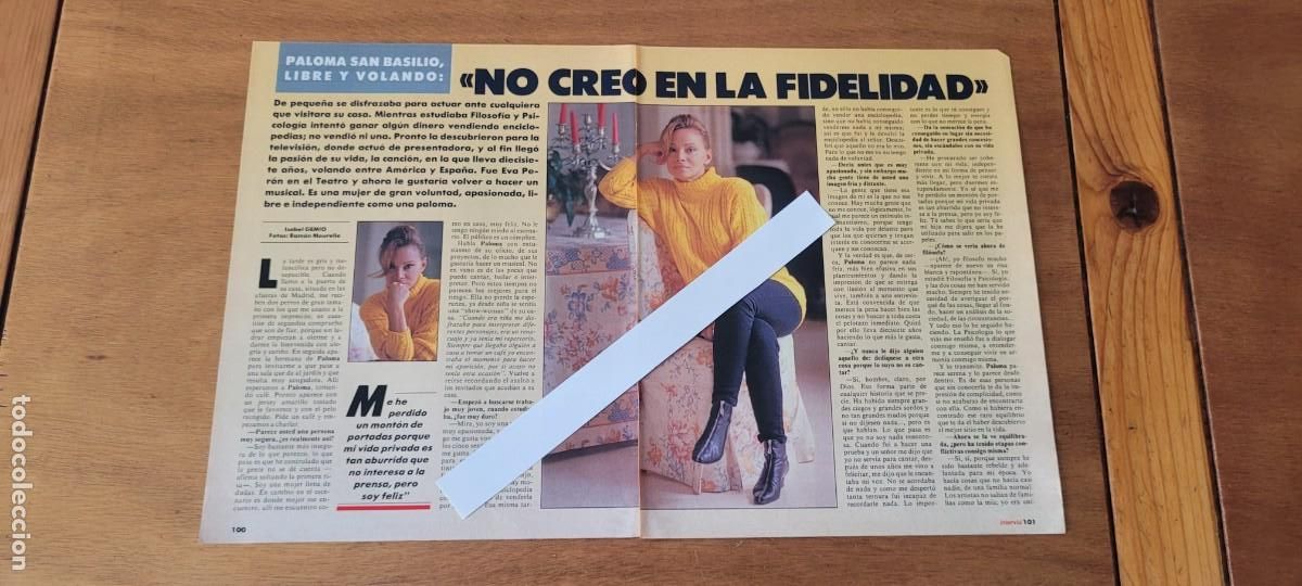 Coleccionismo de revistas y peri&oacute;dicos: CLIPPING 1993: PALOMA SAN BASILIO ENTREVISTADA POR ISABEL GEMIO.