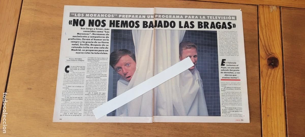 Coleccionismo de revistas y peri&oacute;dicos: CLIPPING 1993: LOS MORANCOS. TRAS SU &Eacute;XITO EN UNA SALA MADRILE&Ntilde;A AHORA A TELEVISI&Oacute;N. ENTREVISTA.