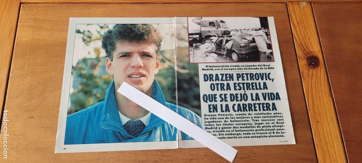 Coleccionismo de revistas y peri&oacute;dicos: RETAL 1993: FUTBOLISTA DRAZEN PETROVIC / PUBLICIDAD LONGINES
