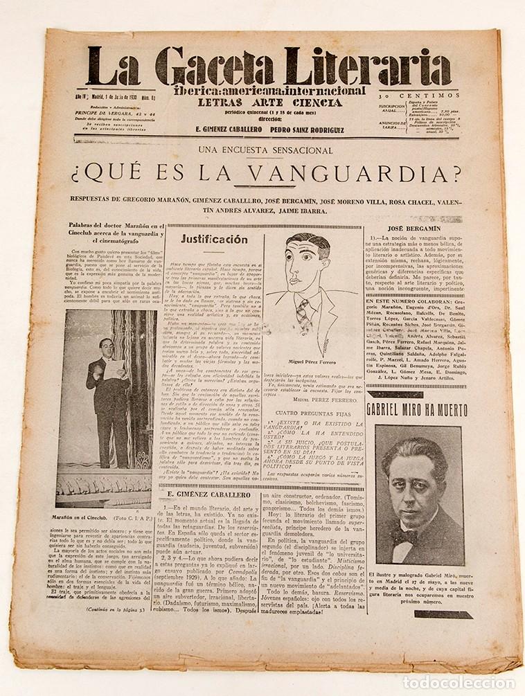 Coleccionismo de revistas y peri&oacute;dicos: LA GACETA LITERARIA - 1930 - A&Ntilde;O IV - N&Uacute;M. 83