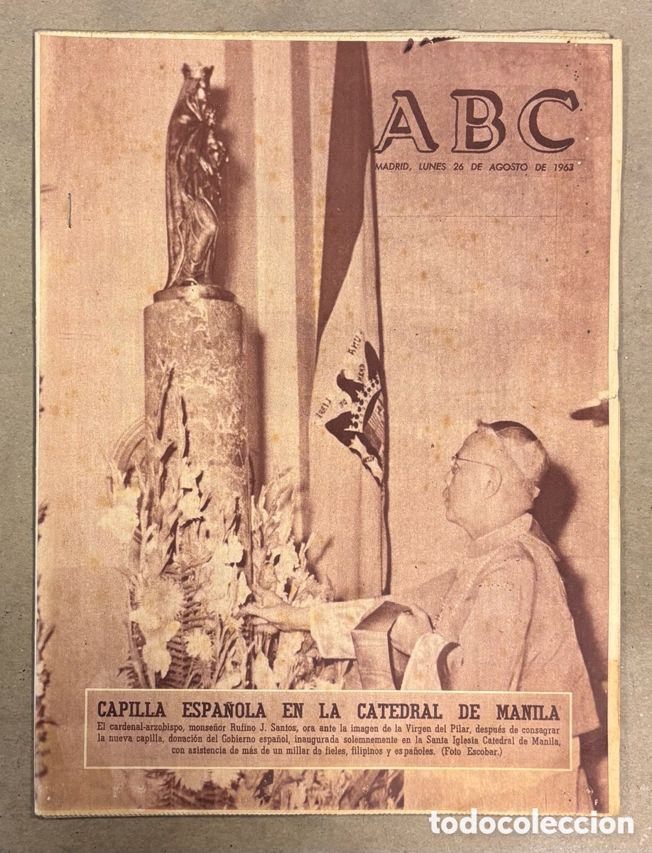 Sammeln von Zeitschriften und Zeitungen: ABC (26 AGOSTO 1963) CAPILLA ESPA&Ntilde;OLA EN CATEDRAL FILIPINAS, SECUESTRO ALFREDO DI STEFANO