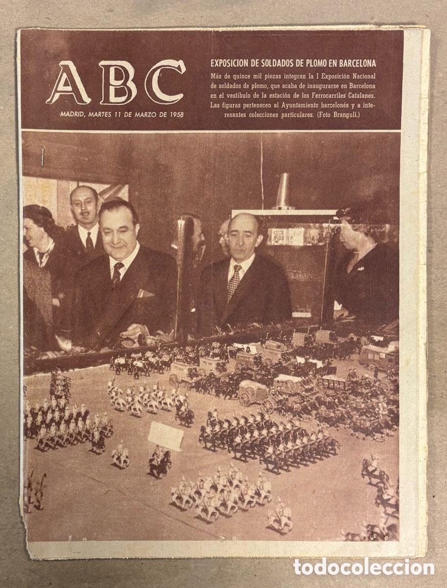 Collectionnisme de Revues et Journaux: ABC (12 MARZO 1958) EXPOSICI&Oacute;N SOLDADOS PLOMO BARCELONA, FERNANDO G&Oacute;MEZ EL GALLO TORERO,&hellip;
