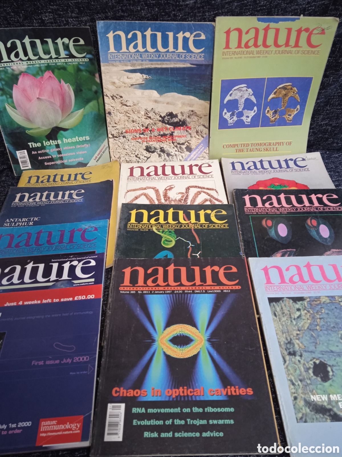 Coleccionismo de revistas y peri&oacute;dicos: NATURE INTERNATIONAL WEEKLY JOURNAL OF SCIENCE -LOTE 13 EJEMPLARES -EDICION EN INGLES A&Ntilde;OS 80 - 90