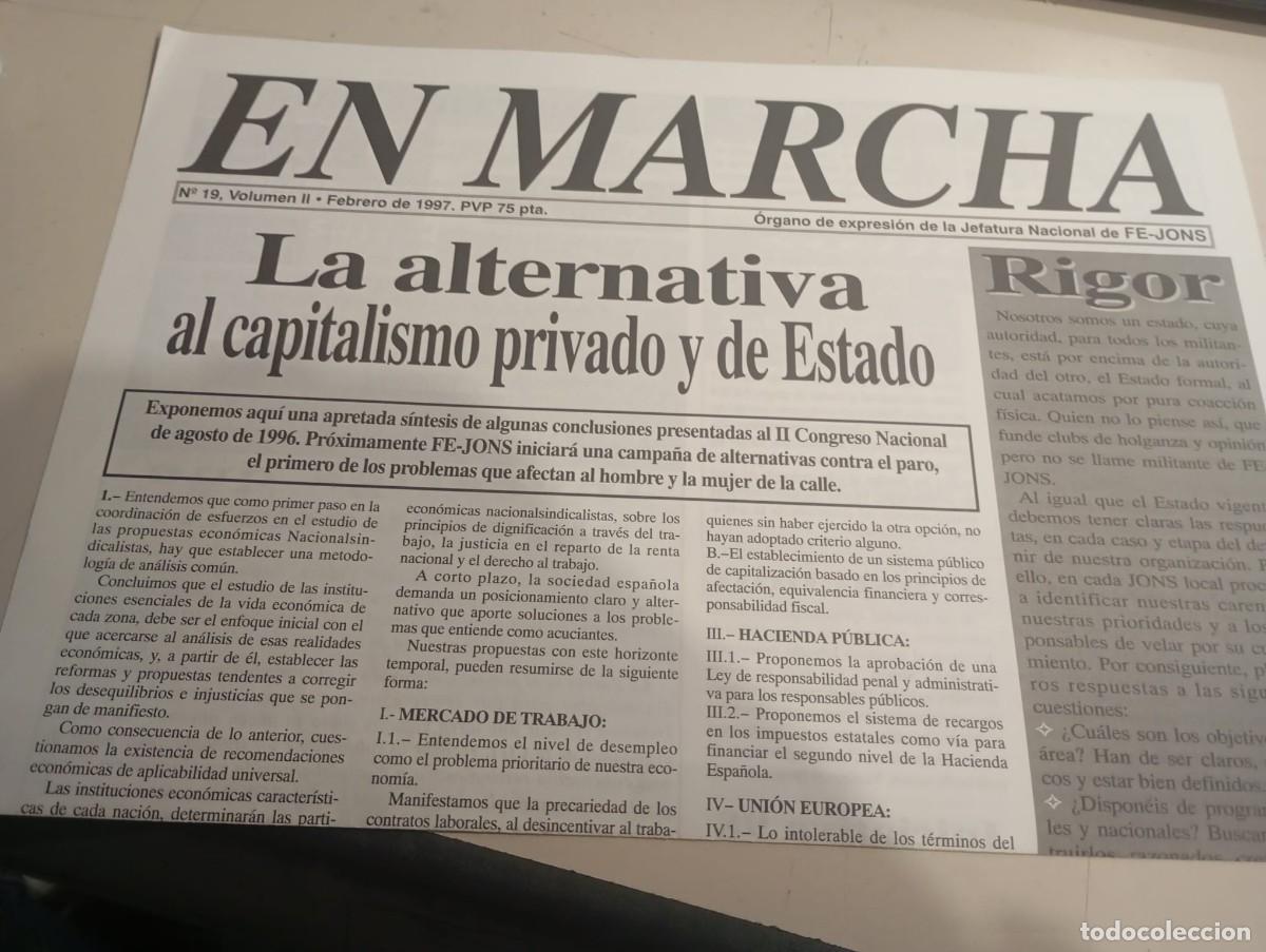 Collezionismo di Riviste e Giornali: REVISTA EN MARCHA, FALANGE ESPA&Ntilde;OLA DE LAS JONS N&ordm; 19 VOL. II FEBRERO DE 1997 REF. UR MES.