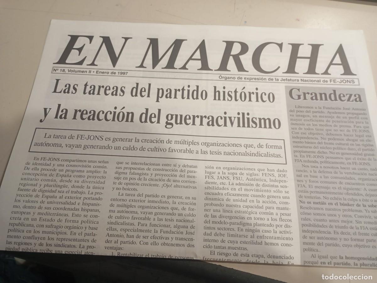 Collezionismo di Riviste e Giornali: REVISTA EN MARCHA, FALANGE ESPA&Ntilde;OLA DE LAS JONS N&ordm; 18 VOL. II ENERO DE 1997 REF. UR MES.