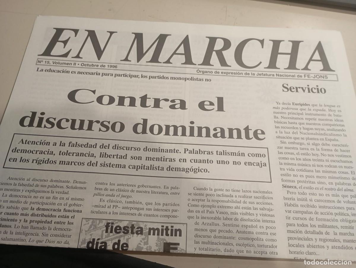 Collezionismo di Riviste e Giornali: REVISTA EN MARCHA, FALANGE ESPA&Ntilde;OLA DE LAS JONS N&ordm; 15 VOL. II OCTUBRE DE 1996 REF. UR MES.