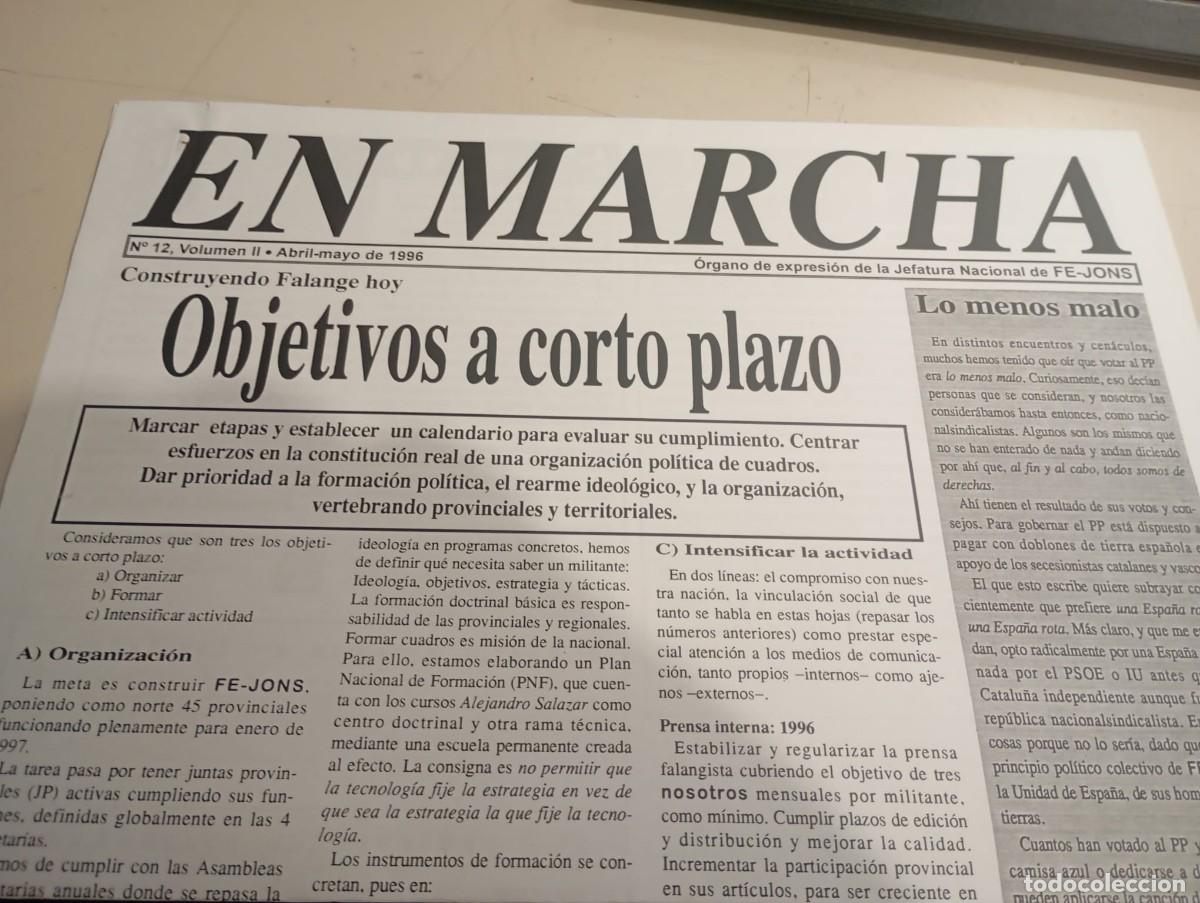 Sammeln von Zeitschriften und Zeitungen: REVISTA EN MARCHA, FALANGE ESPA&Ntilde;OLA DE LAS JONS N&ordm; 12 VOL. II MAYO DE 1996 REF. UR MES.
