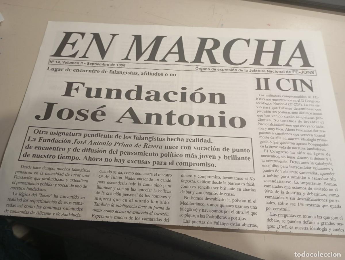 Sammeln von Zeitschriften und Zeitungen: REVISTA EN MARCHA, FALANGE ESPA&Ntilde;OLA DE LAS JONS N&ordm; 14 VOL. II SEPTIEMBRE DE 1996 REF. UR MES.