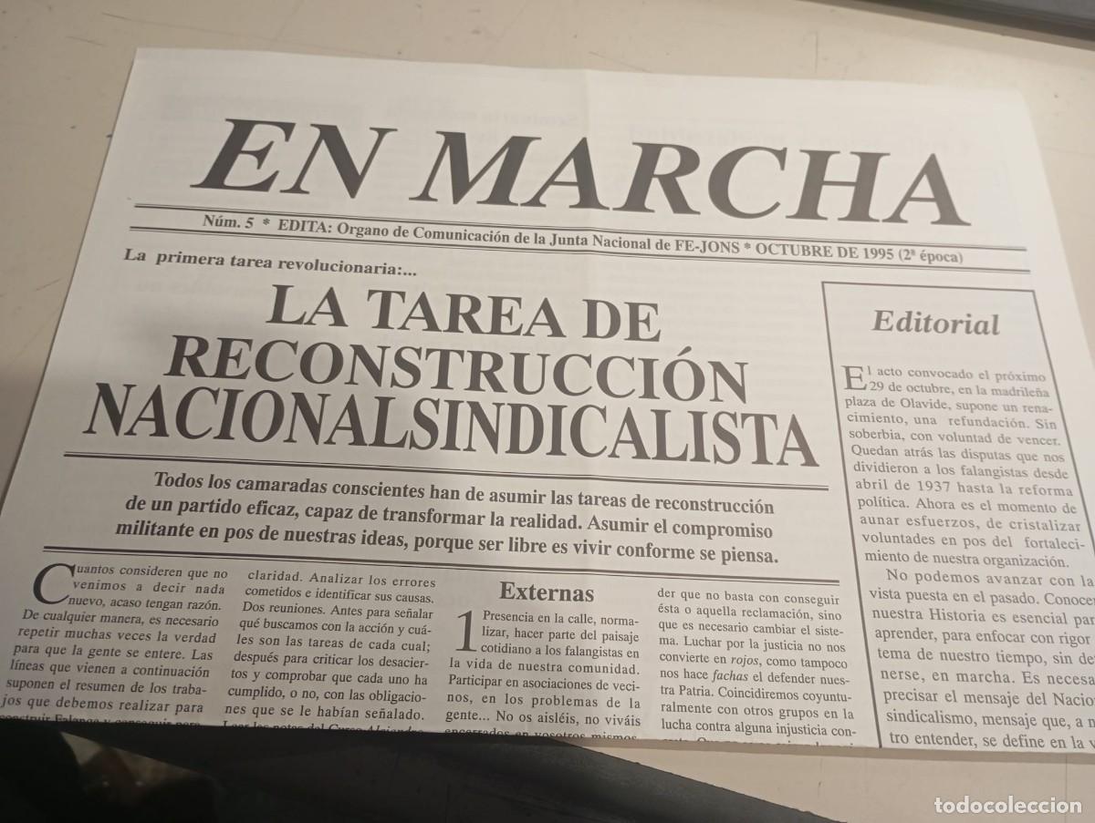 Coleccionismo de revistas y peri&oacute;dicos: REVISTA EN MARCHA, FALANGE ESPA&Ntilde;OLA DE LAS JONS N&ordm; 5 OCTUBRE DE 1995 (2&ordf; &Eacute;POCA) REF. UR MES.