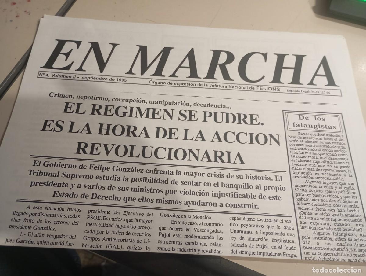 Coleccionismo de revistas y peri&oacute;dicos: REVISTA EN MARCHA, FALANGE ESPA&Ntilde;OLA DE LAS JONS N&ordm; 4 SEPTIEMBRE DE 1995 (2&ordf; &Eacute;POCA) REF. UR MES.