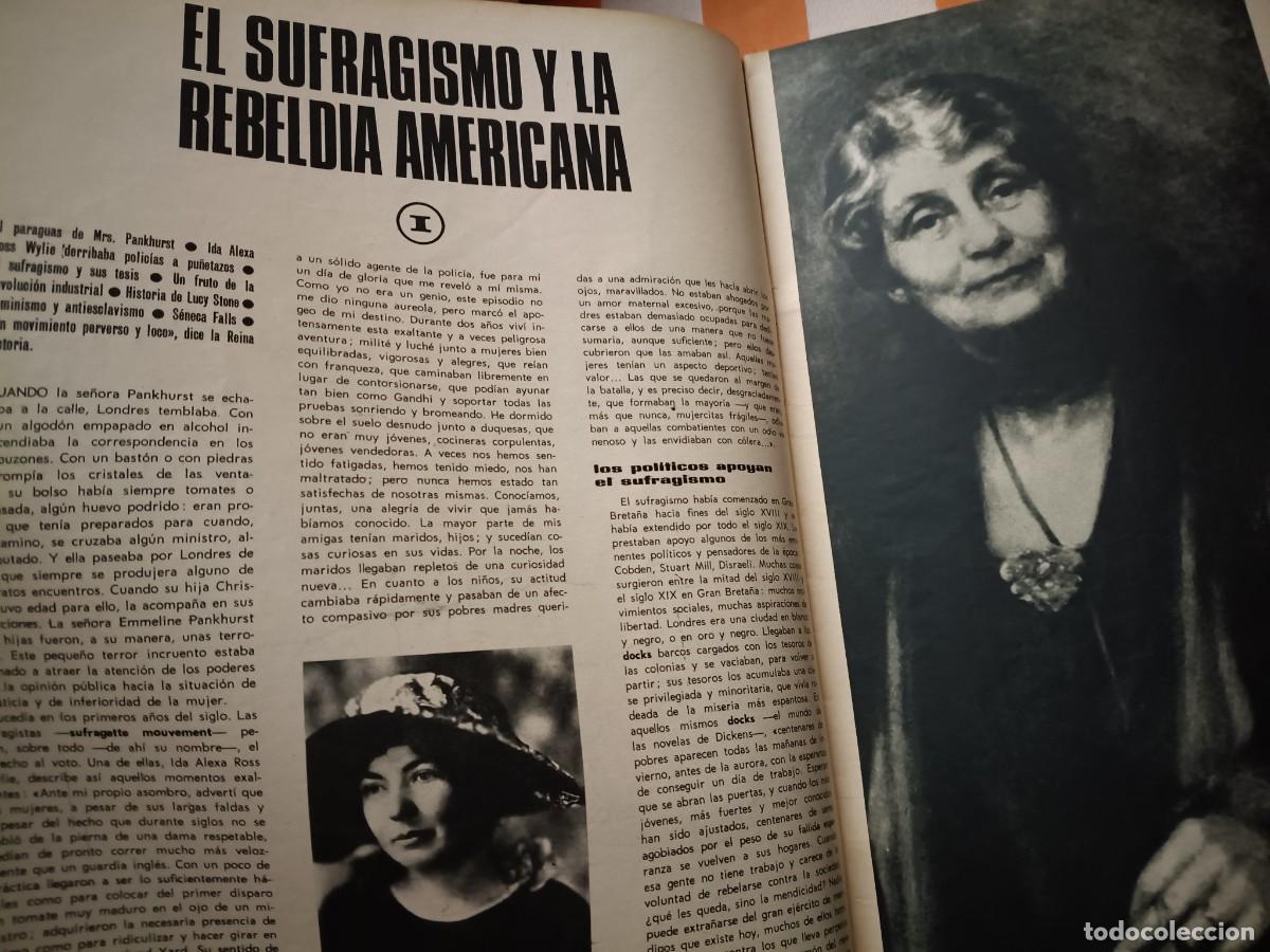 Collectionnisme de Revues et Journaux: OR&Iacute;GENES DEL SUFRAGISMO Y FEMINISMO. 5 PAGINAS DE REVISTA TRIUNFO, 1967