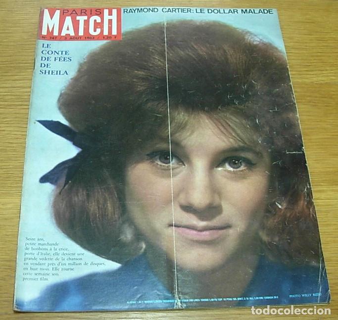 Collectionnisme de Revues et Journaux: Revista Francesa PARIS MATCH n&ordm; 747 Portada SHEILA + 6 Pgs 1963 CHRISTINE KEELER MANDY RICE-DAVIES