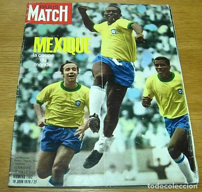 Coleccionismo de revistas y peri&oacute;dicos: Revista Francesa PARIS MATCH n&ordm; 1102 Mundial F&uacute;tbol M&eacute;xico PELE BOBBY MOORE 1970 OP ART : VASARELY