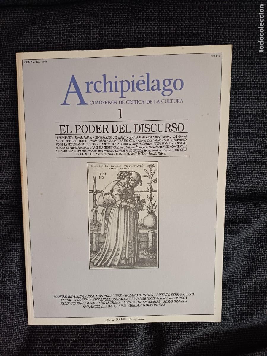 Coleccionismo de revistas y peri&oacute;dicos: Libro Revista Archipi&eacute;lago cuadernos de cr&iacute;tica de la cultura n&uacute;mero 1. Pamiela 1988.