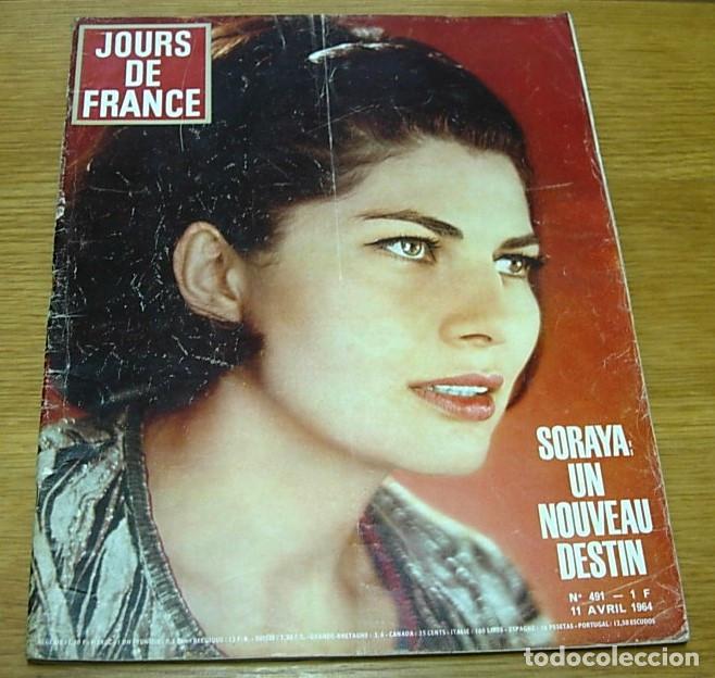 Coleccionismo de revistas y peri&oacute;dicos: Revista Francesa JOURS DE FRANCE n&ordm; 491 Portada SORAYA + 4 Pgs 1964 GENEVIEVE PAGE MODA Femenina