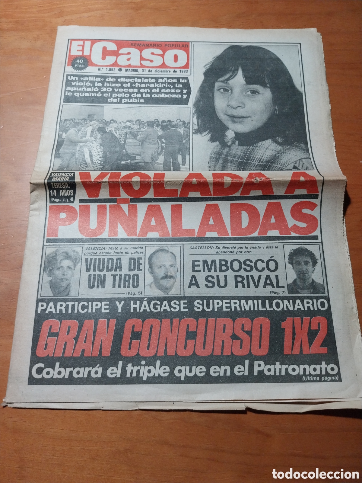 Coleccionismo de revistas y peri&oacute;dicos: EL CASO 1983 BENIMAMET VALENCIA.RESUMEN DE 1983. MUSKIZ PIDE INSULTO. RESACA DE UNA TRAGEDIA