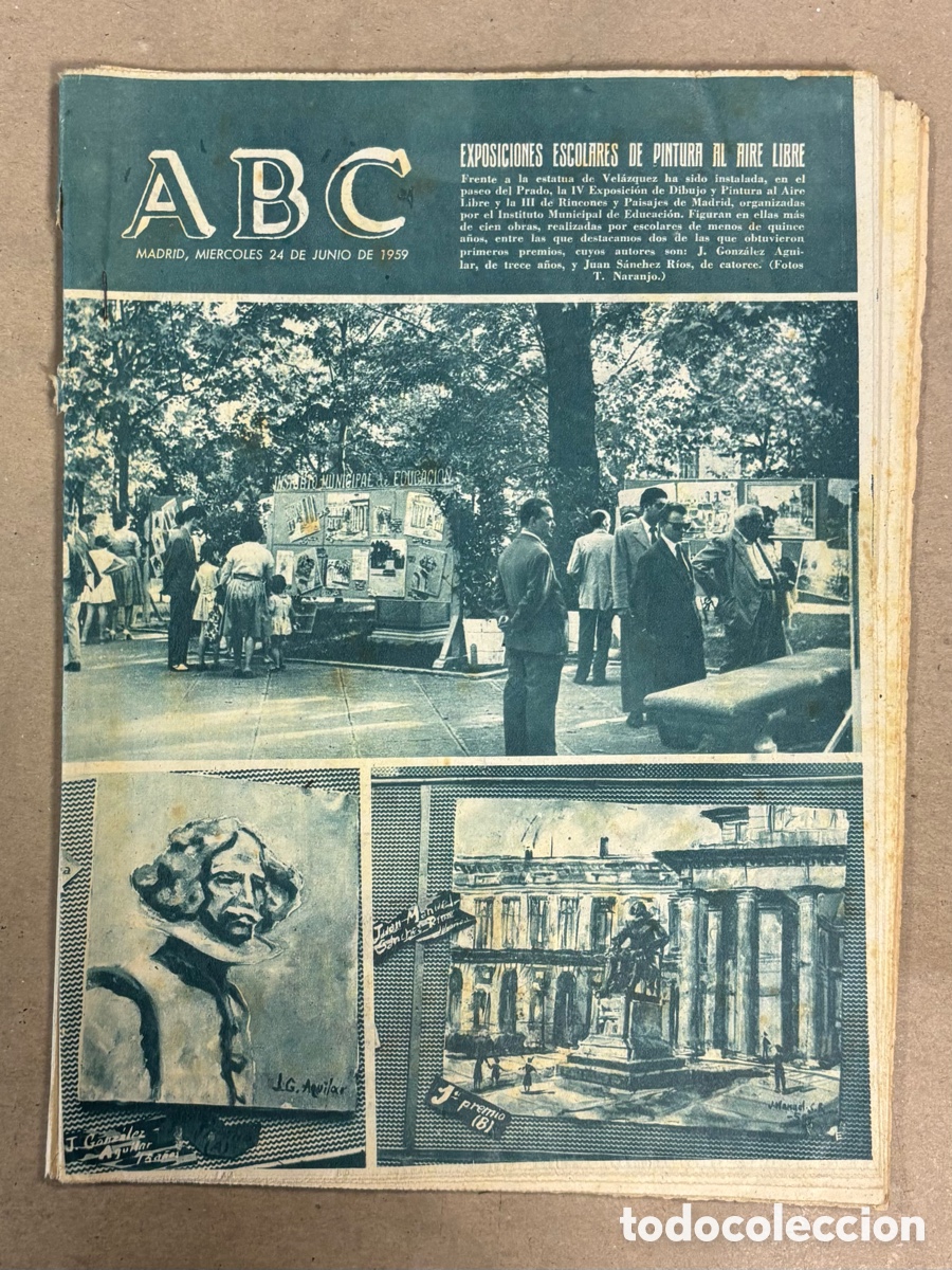 Coleccionismo de revistas y peri&oacute;dicos: ABC (24 JUNIO 1959) EXPOSICIONES ESCOLARES PINTURA AIRE LIBRE, NUEVAS VIVIENDAS ALMERIA,..