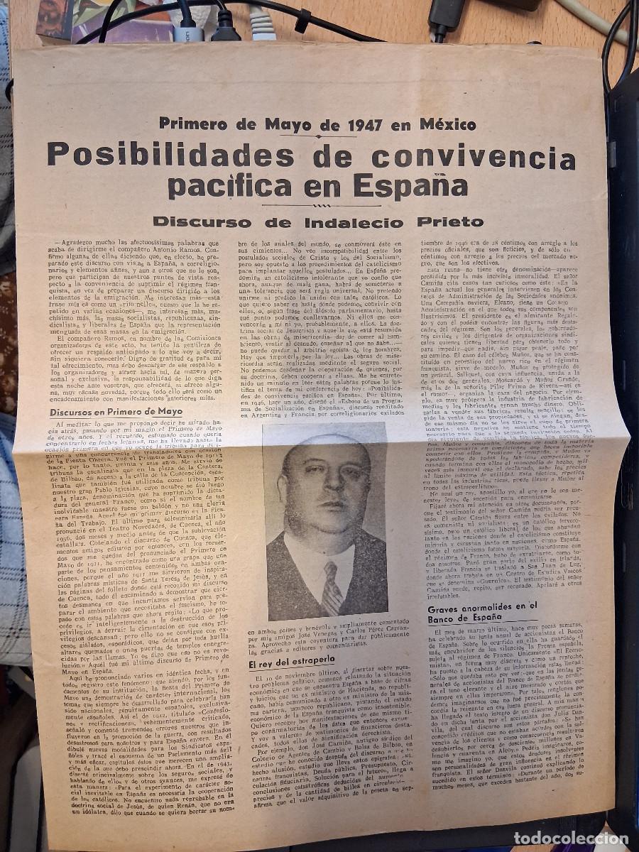 Sammeln von Zeitschriften und Zeitungen: PRIETO, Indalecio: Discurso Primero de mayo de 1947 en M&eacute;xico