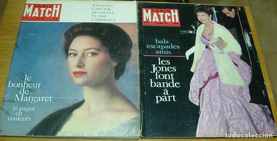 Collezionismo di Riviste e Giornali: Lote 2 Revistas Francesas PARIS MATCH Princesa MARGARET de Inglaterra en portada 1960