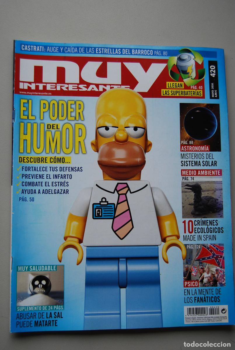 Coleccionismo de revistas y peri&oacute;dicos: MUY INTERESANTE.NUM.420- 2016 : PODER DEL HUMOR-CRIMENES ECOLOGICOS-SISTEMA SOLAR-SUPERBATERIAS