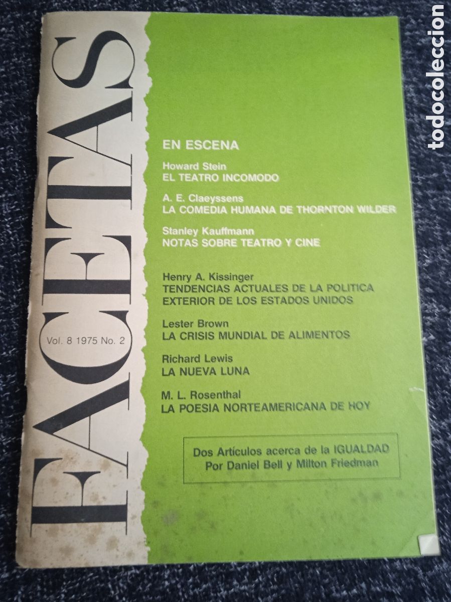 Coleccionismo de revistas y peri&oacute;dicos: REVISTA CULTURAL -FACETAS VOL. 8 - N&ordm; 2 A&Ntilde;O 1975