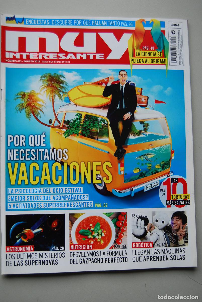 Coleccionismo de revistas y peri&oacute;dicos: MUY INTERESANTE.NUM.423- 2016 : NECESITAMOS VACACIONES-SUPERNOVAS-GAZPACHO PERFECTO-ROBOTICA