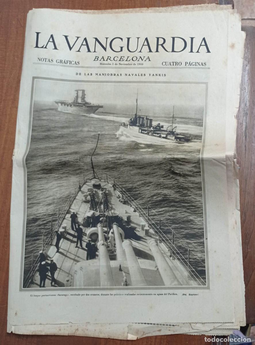 Coleccionismo de revistas y peri&oacute;dicos: LA VANGUARDIA , 4 P&Aacute;GINAS + EL PERIODICO 1 DE NOVIEMBRE DE 1933 YANKIS, ALCALA ZAMORA, JA&Eacute;N, BILBAO,