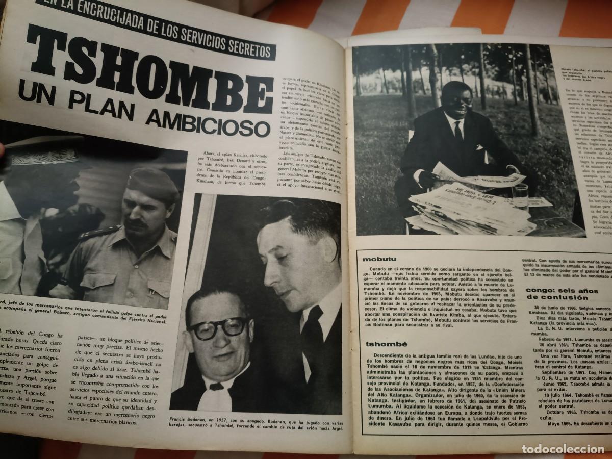 Colecionismo de Revistas e Jornais: CONGO: LEVANTAMIENTO Y SECUESTRO DE TSHOMBE CONTRA MOBUTU. 3 P&Aacute;GINAS DE REVISTA TRIUNFO 1967