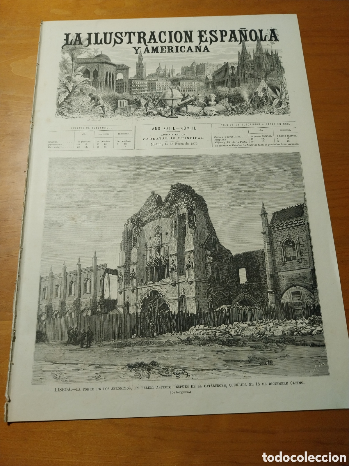 Coleccionismo de revistas y peri&oacute;dicos: REVISTA 1879 VISTA GENERAL DE LOGRO&Ntilde;O