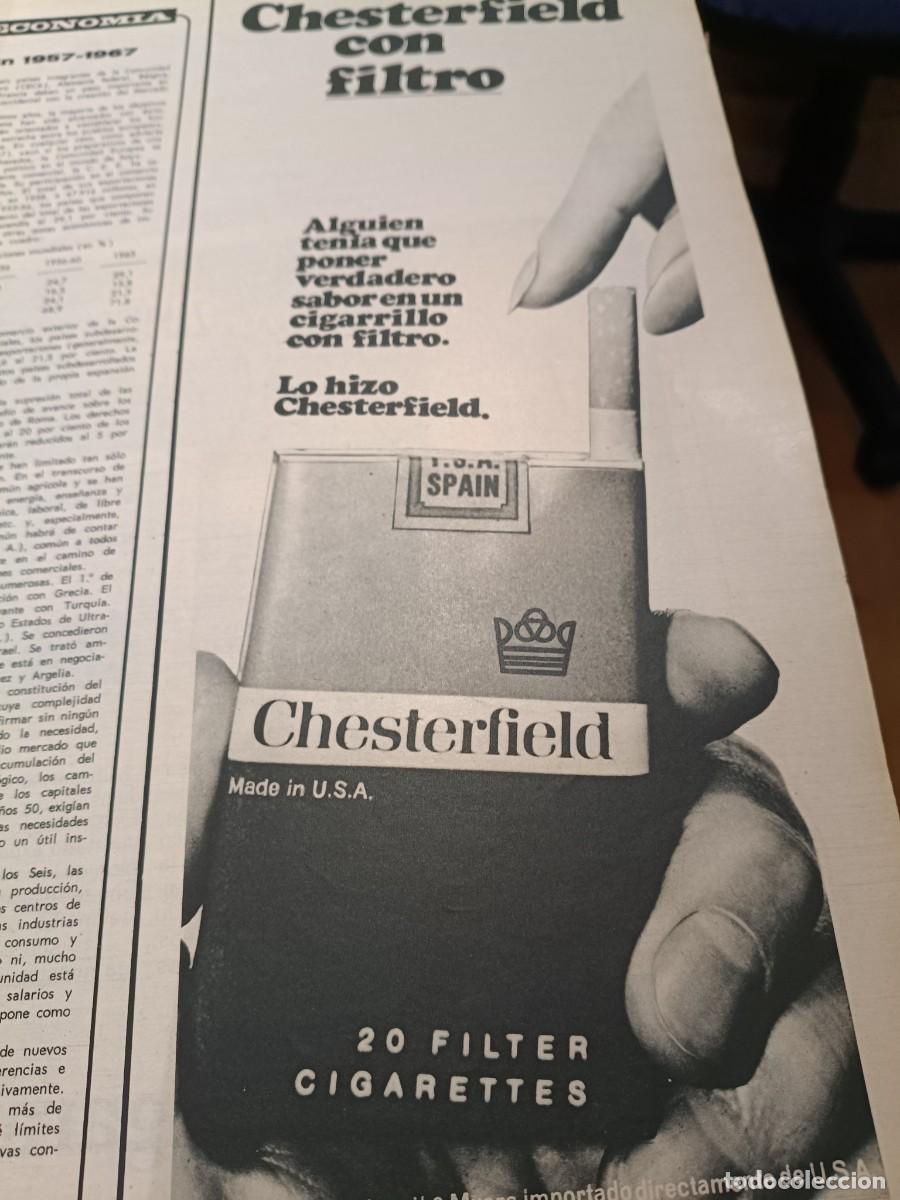 Coleccionismo de revistas y peri&oacute;dicos: PUBLICIDAD TABACO VINTAGE. ANUNCIO CIGARRILLOS CHESTERFIELD CON FILTRO, 13X34 CM. DE REVISTA 1967