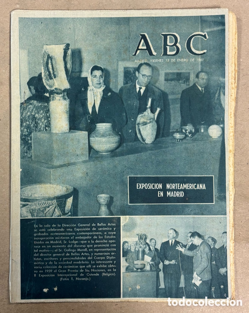 Coleccionismo de revistas y peri&oacute;dicos: ABC (13 ENERO 1961) EXPOSICI&Oacute;N NORTEAMERICANA EN MADRID, KENNEDY NO RECONOCE CHINA COMUNISTA,..
