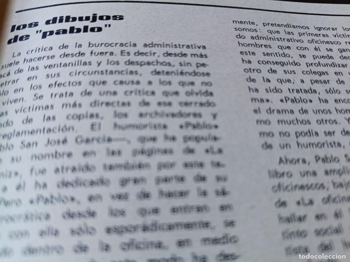 Coleccionismo de revistas y peri&oacute;dicos: LA OFICINA SINIESTRA,DEL DIBUJANTE PABLO SAN JOS&Eacute;. PEQUE&Ntilde;O ARTICULO DE TRIUNFO, 1967
