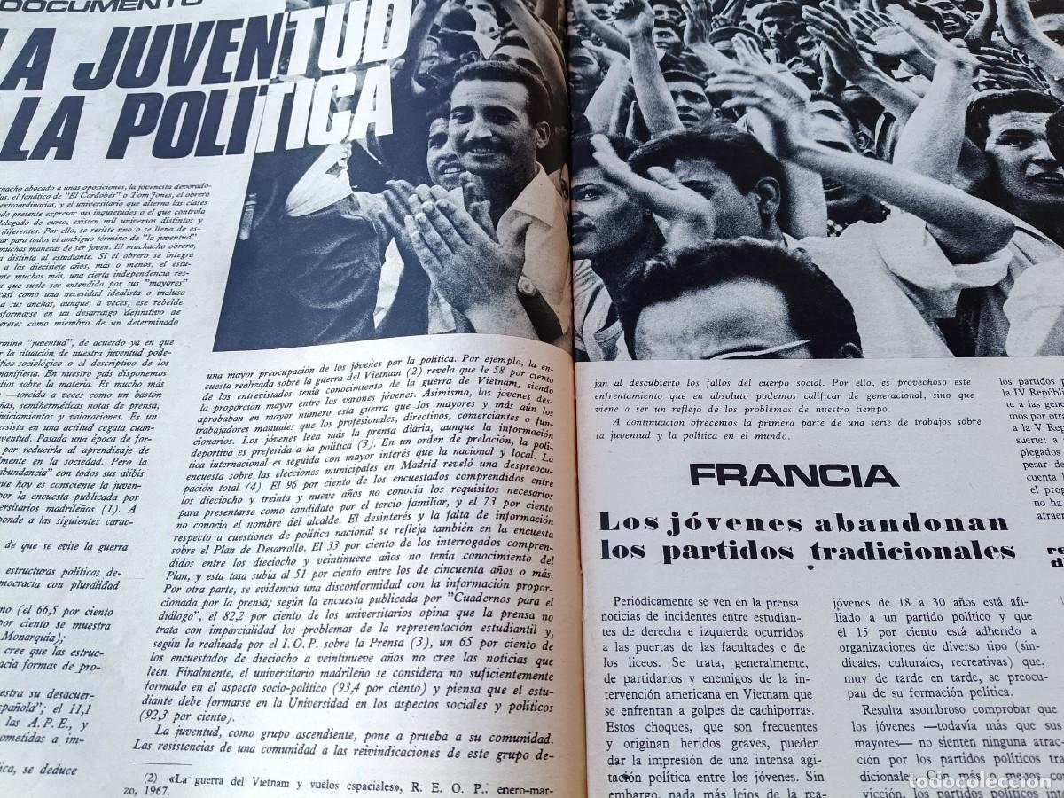 Coleccionismo de revistas y peri&oacute;dicos: JUVENTUD Y POL&Iacute;TICA EN FRANCIA, INGLATERRA, ALEMANIA. 6 P&Aacute;GINAS DE TRIUNFO, 1967