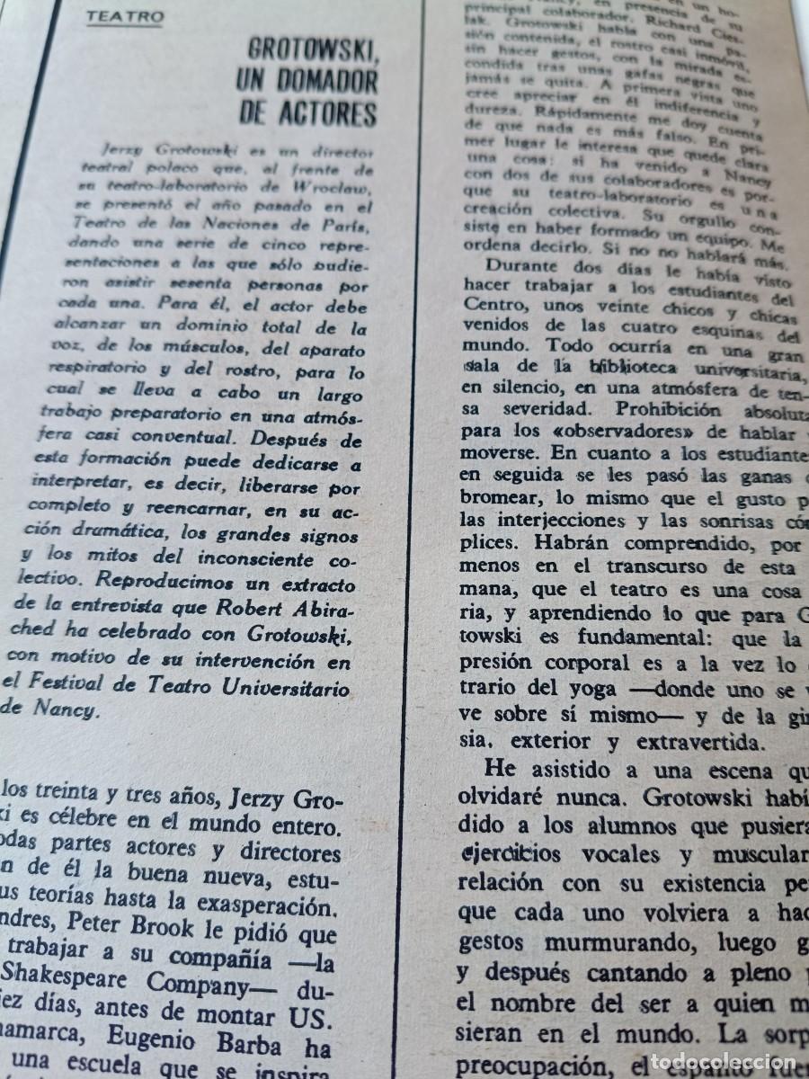 Colecionismo de Revistas e Jornais: GROTOWSKI, DOMADOR DE ACTORES EN EL FESTIVAL DE TEATRO DE NANCY. ART&Iacute;CULO DE TRIUNFO, 1967