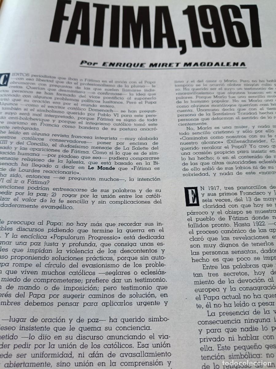Coleccionismo de revistas y peri&oacute;dicos: LOS MILAGROS DE FATIMA Y LA VISITA DEL PAPA. 2 P&Aacute;GINAS DE TRIUNFO, 1967