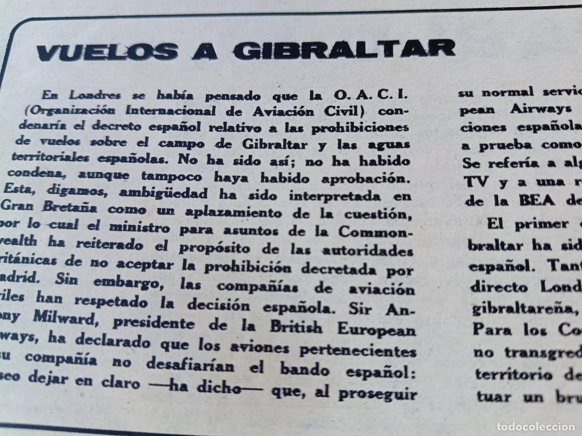 Collection Magazines and Newspapers: CONFLICTO POR LOS VUELOS LONDRES-GIBRALTAR. PEQUE&Ntilde;O ART&Iacute;CULO DE TRIUNFO 1967
