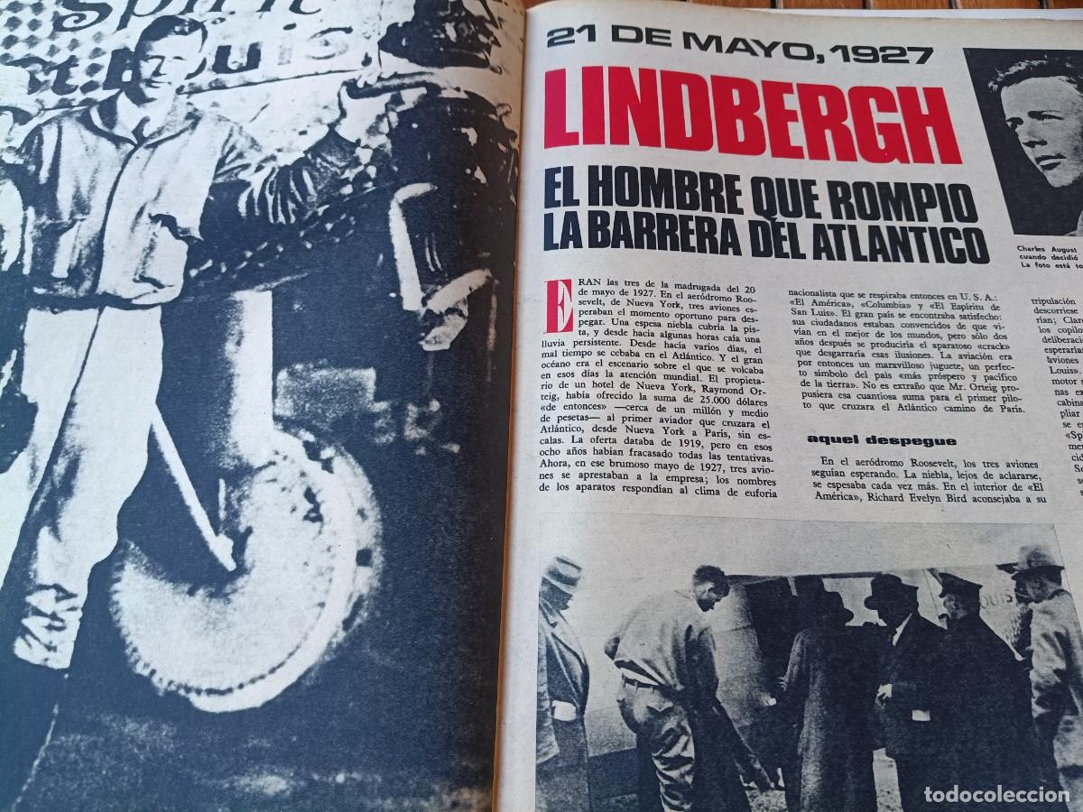 Coleccionismo de revistas y peri&oacute;dicos: 1927 LINDBERGH: PRIMER VUELO SIN ESCALAS ENTRE NUEVA YORK Y PAR&Iacute;S 4 P&Aacute;GINAS DE TRIUNFO 1967