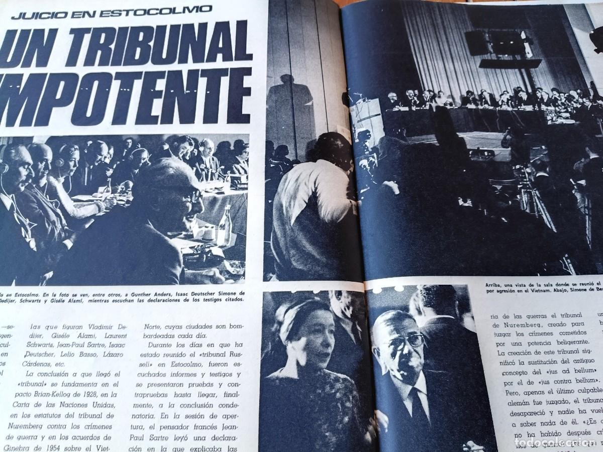 Collectionnisme de Revues et Journaux: TRIBUNAL RUSSELL CONTRA LA GUERRA DE VIETNAM. 3 P&Aacute;GINAS DE TRIUNFO 1967