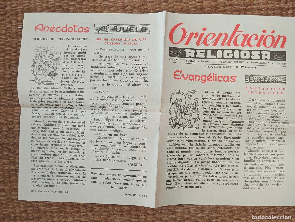 Collectionnisme de Revues et Journaux: ORIENTACION RELIGIOSA, N&ordm; 528 - BARCELONA 1958
