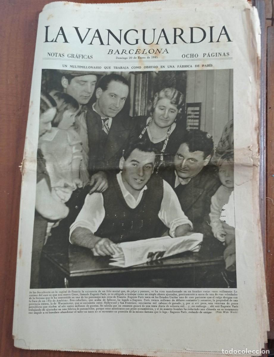 Collection Magazines and Newspapers: LA VANGUARDIA, 8 P&Aacute;GINAS + EL PERIODICO 20 DE ENERO DE 1935 FORD, REGIMIENTO AMERICAN, ROCA, MONACO