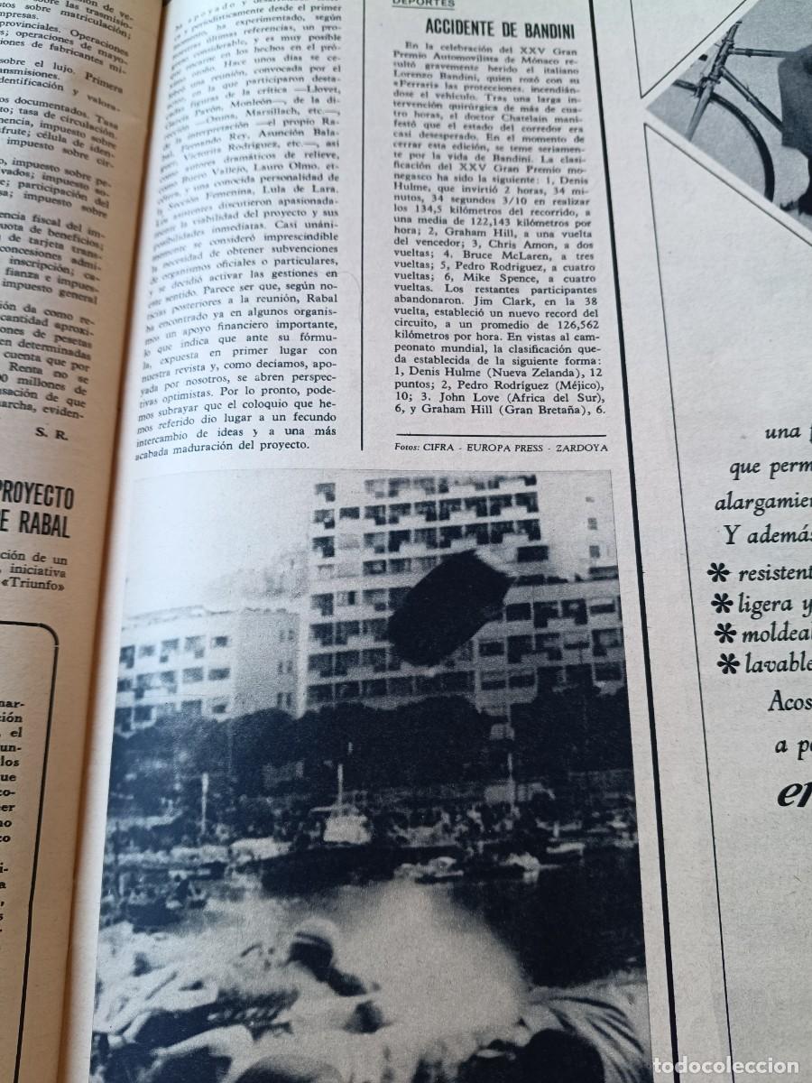 Colecionismo de Revistas e Jornais: MORTAL ACCIDENTE DE BANDINI EN EL PREMIO AUTOMOVIL&Iacute;STICO DE M&Oacute;NACO PEQUE&Ntilde;O ART&Iacute;CULO DE TRIUNFO 1967