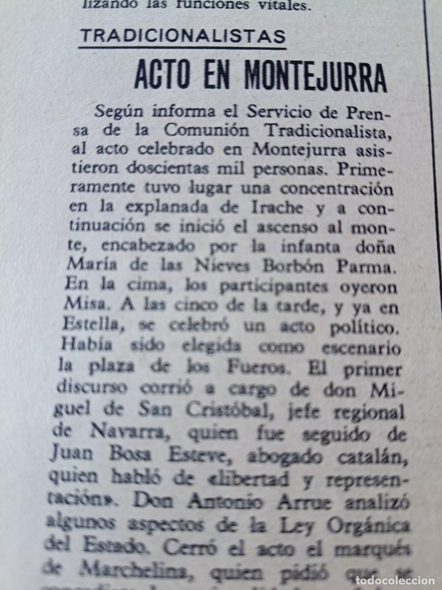 Colecionismo de Revistas e Jornais: CARLISMO. ACTO EN MONTEJURRA DE LA COMUNI&Oacute;N TRADICIONALISTA. PEQUE&Ntilde;O ART&Iacute;CULO DE TRIUNFO 1967