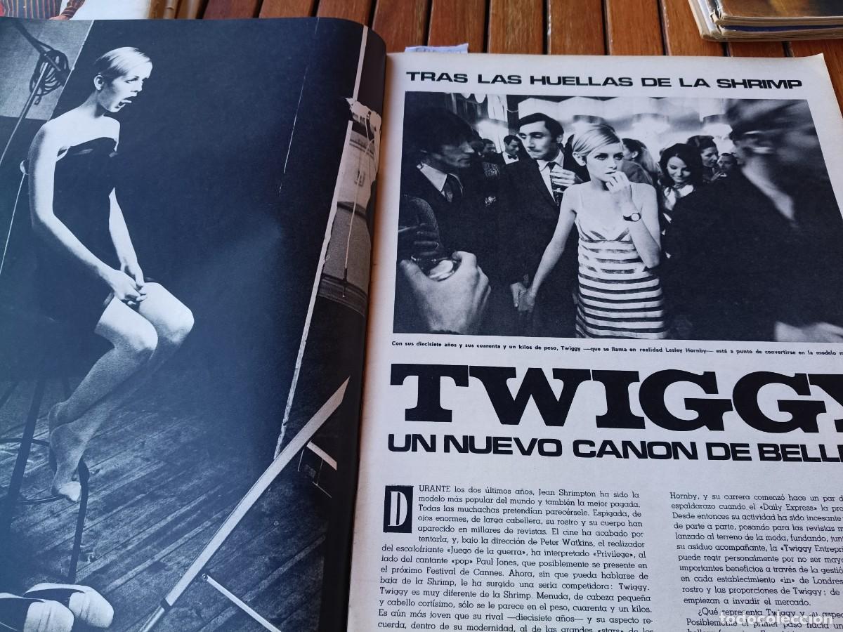 Sammeln von Zeitschriften und Zeitungen: TWIGGY, NUEVO CANON DE BELLEZA. NUMEROSAS FOTOS, 4 PAGINAS DE TRIUNFO 1967