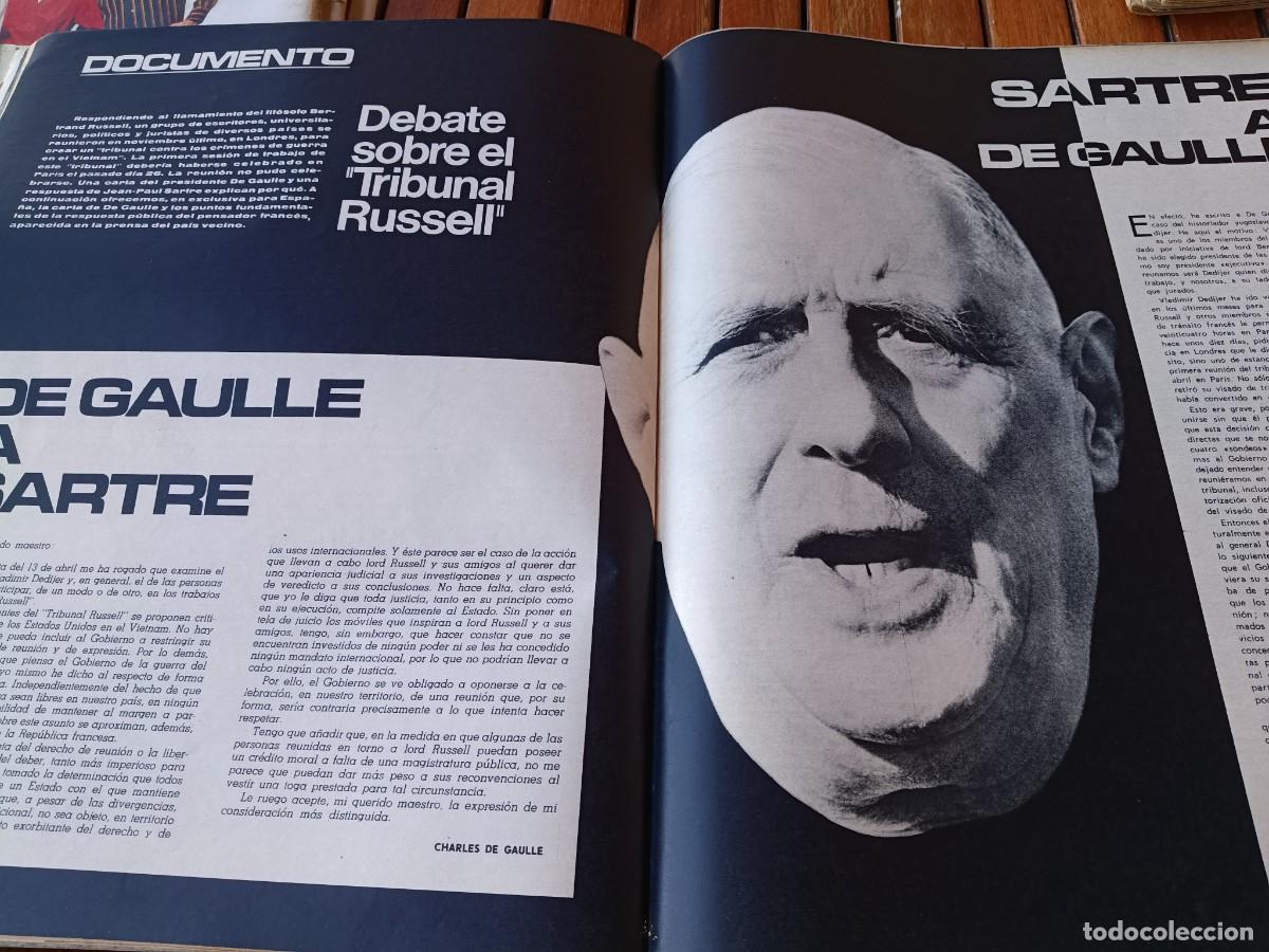 Collection Magazines and Newspapers: DE GAULLE Y SARTRE POLEMIZAN SOBRE EL TRIBUNAL RUSSELL. 4 P&Aacute;GINAS DE TRIUNFO 1967