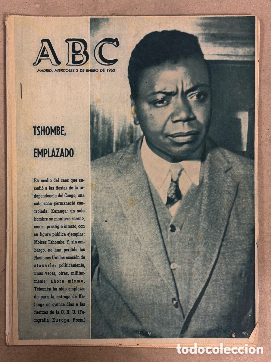 Sammeln von Zeitschriften und Zeitungen: ABC (2 ENERO 1963) TSHOMBE EMPLAZADO A ENTREGAR KATANGA CONGO, NOCHEVIEJA EN MADRID,&hellip;