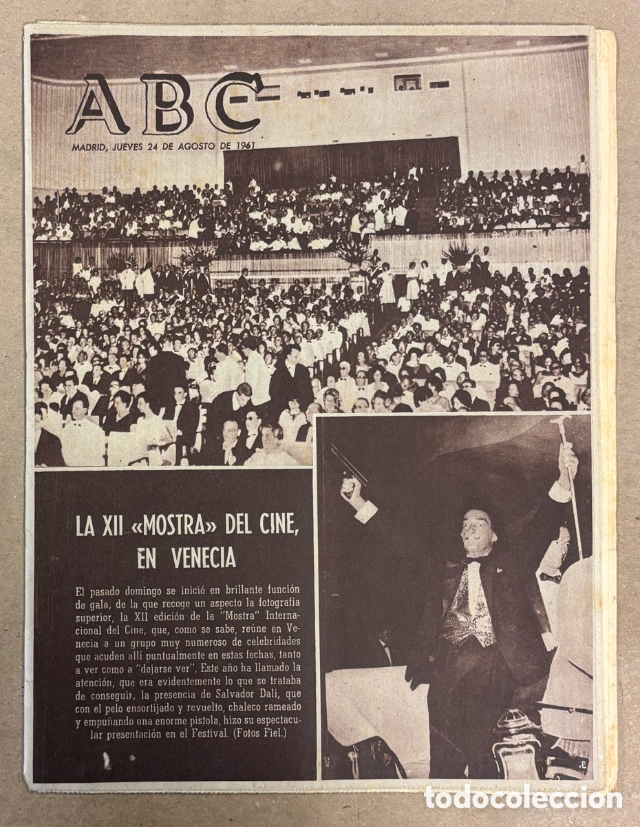 Coleccionismo de revistas y peri&oacute;dicos: ABC (24 AGOSTO 1961) XII MOSTRA CINE EN VENECIA, ACCIDENTE TREN BILBAO - SANTANDER, FERIA DE BILBAO