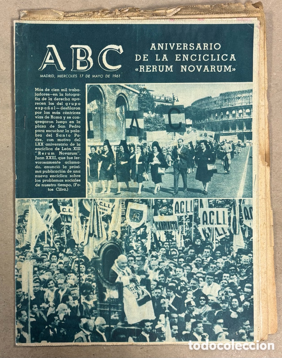 Collection Magazines and Newspapers: ABC (17 MAYO 1961) ANIVERSARIO DE LA ENC&Iacute;CLICA RERUM NOVARUM, JULIO APARICIO FERIA SAN ISIDRO