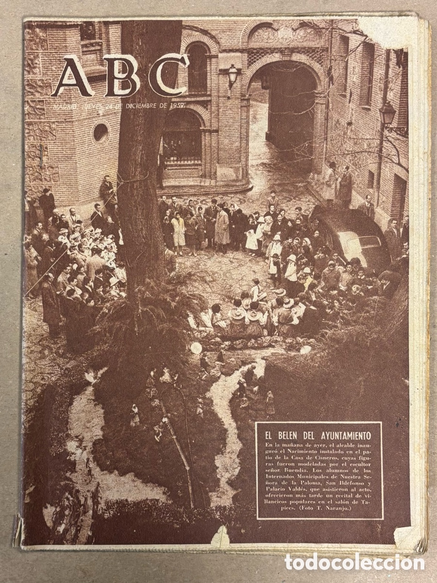 Coleccionismo de revistas y peri&oacute;dicos: ABC (24 DICIEMBRE 1959) EL BEL&Eacute;N AYUNTAMIENTO MADRID, GORDO LOTER&Iacute;A, NEVADA GUADARRAMA Y LE&Oacute;N
