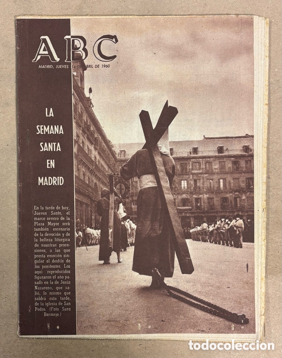 Collectionnisme de Revues et Journaux: ABC (14 ABRIL 1960) LA SEMANA SANTA EN MADRID, ANIVERSARIO GENERAL MOSCARD&Oacute;, NUEVO PUENTE ALMERIA,&hellip;