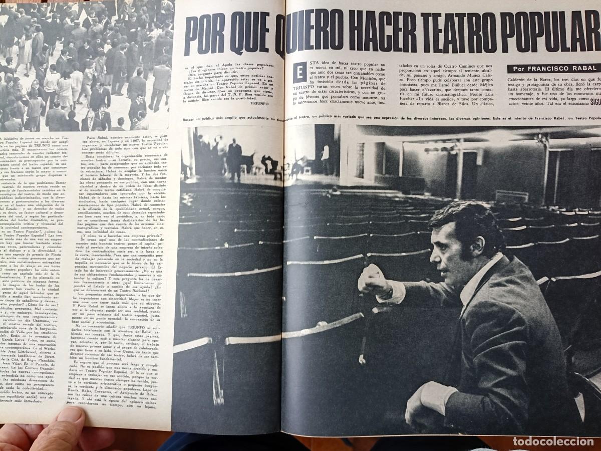 Coleccionismo de revistas y peri&oacute;dicos: PROYECTO DE FRANCISCO RABAL DE HACER UN TEATRO POPULAR ESPA&Ntilde;OL. 4 P&Aacute;GINAS DE TRIUNFO 1967
